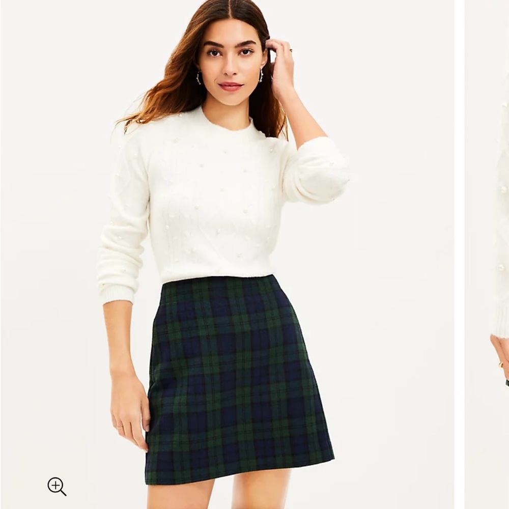 NWT LOFT Plaid Pocket Shift Skirt/ Size 12